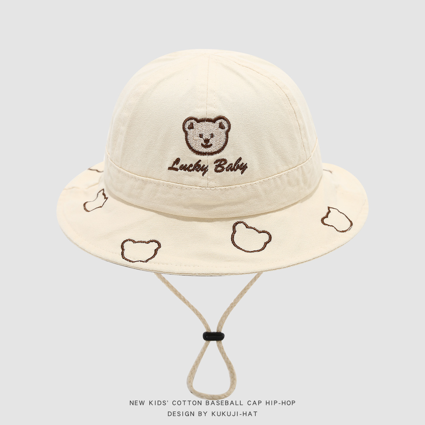 2026 Cute Cartoon Bear Baby Bu - Bucket Hat Cotton ulasan dan harga