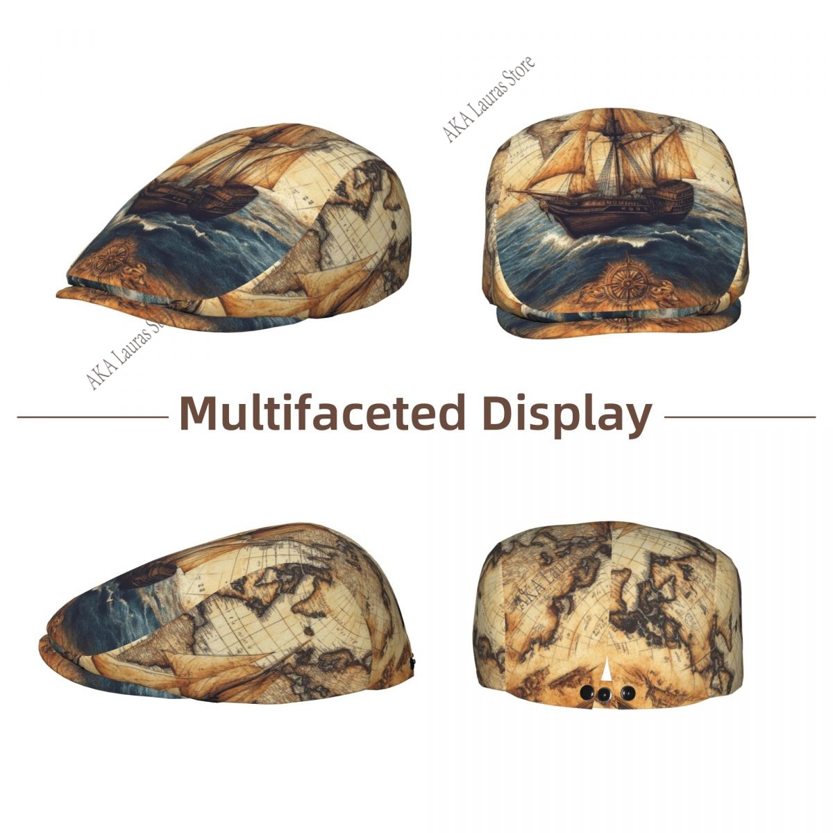Newsboy Cap Vintage World Map  - Newsboy Cap Ivy ulasan dan harga