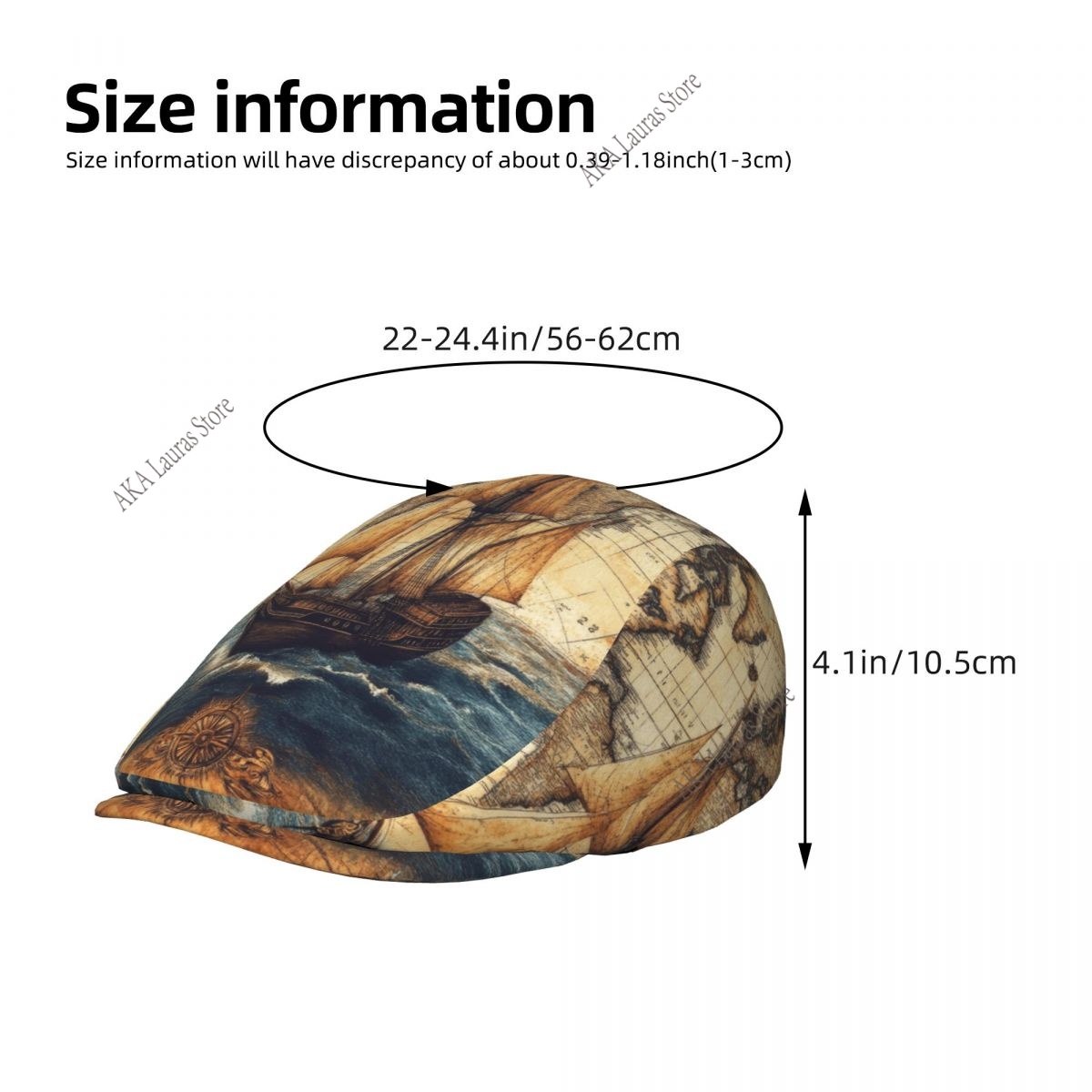 Newsboy Cap Vintage World Map  - Newsboy Cap Ivy ulasan dan harga