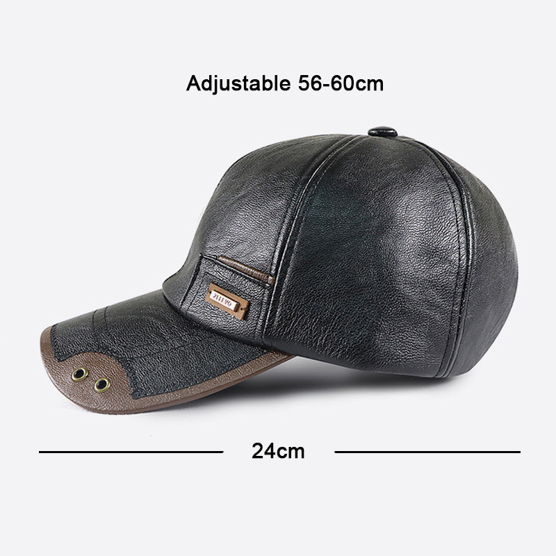 Retro PU Leather Baseball Cap  - Baseball Cap Structured ulasan dan harga