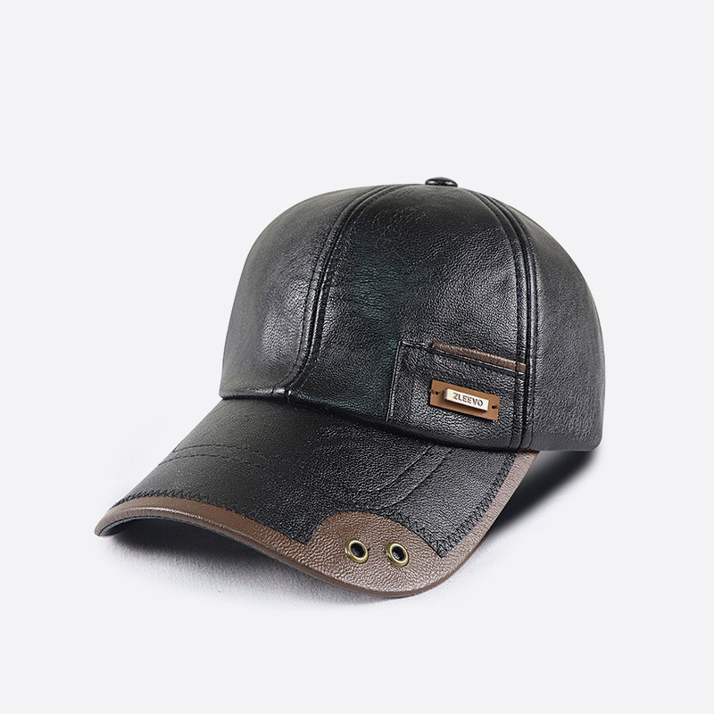 Retro PU Leather Baseball Cap  - Baseball Cap Structured ulasan dan harga
