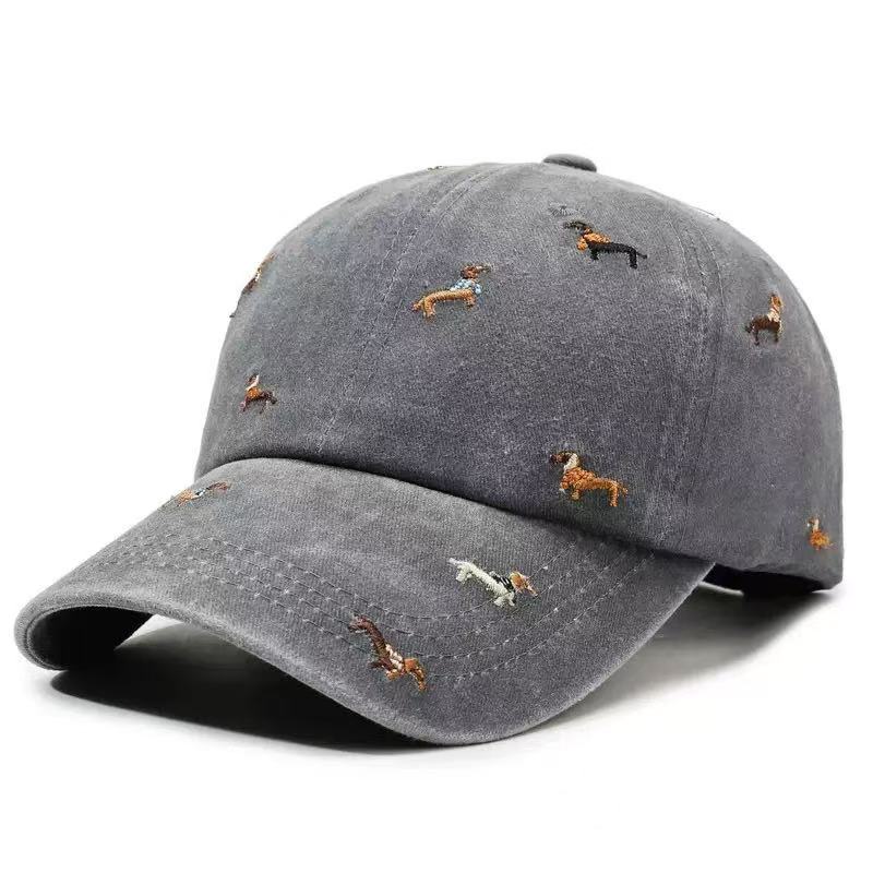 Dachshund Embroidery Washed Co - Golf Cap Dad ulasan dan harga