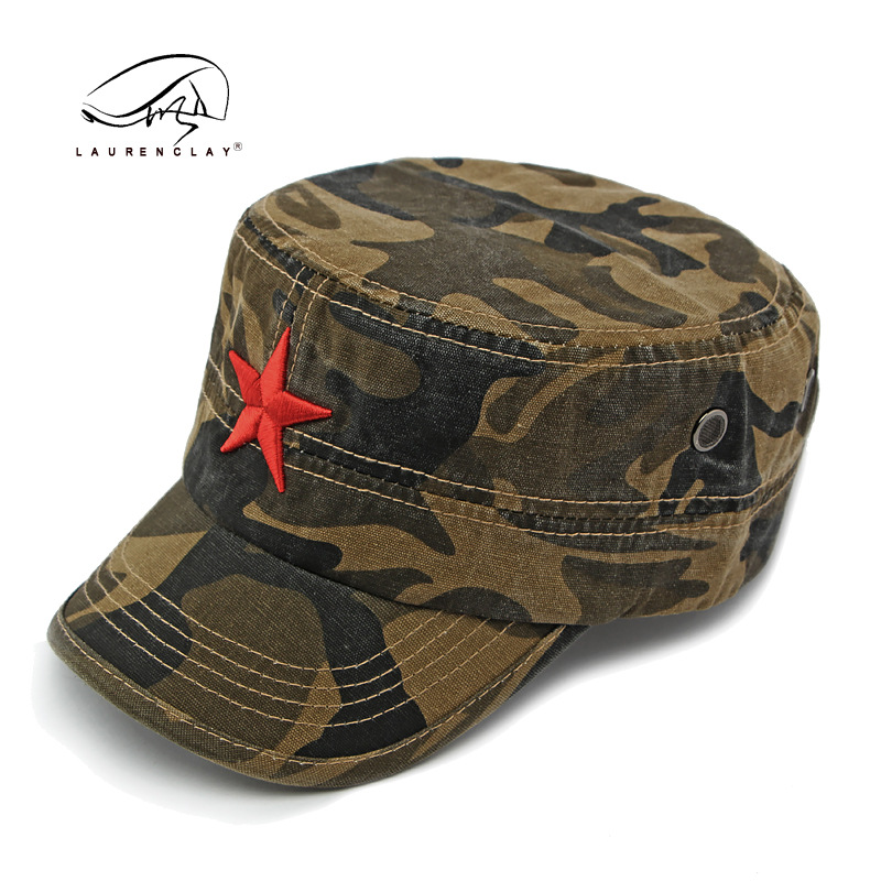 Men's Camouflage Flat Top Base - Dad Hat Cotton ulasan dan harga