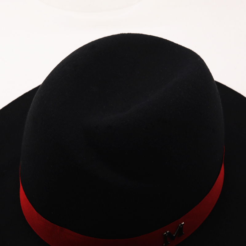 New Outer Black Inner red Wool - Fedora Hat Wool ulasan dan harga