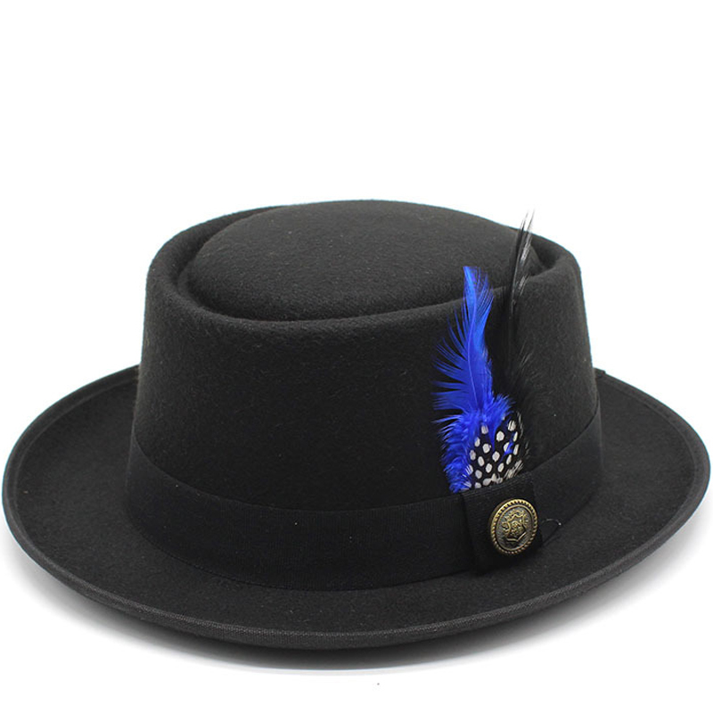 Vintage Pork Pie Hat Men Wide  - Fedora Hat Wool ulasan dan harga
