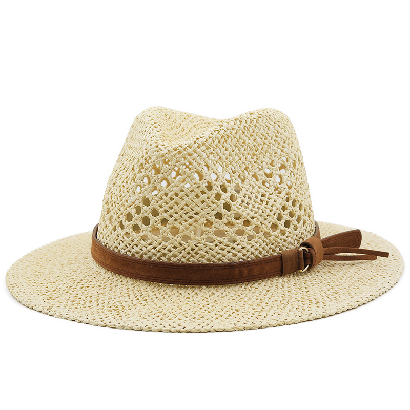 Hollow Men Raffia straw hat St - Cowboy Hat Straw ulasan dan harga