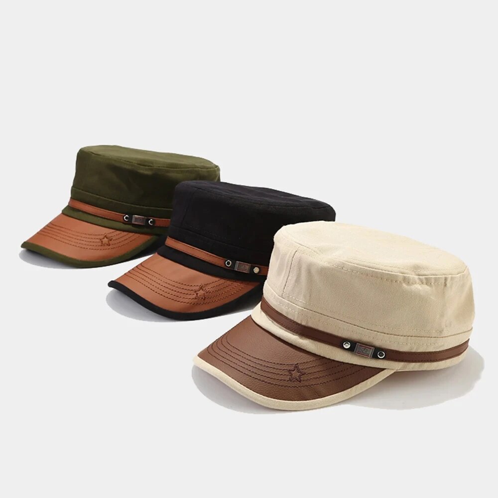Casual Cadet Hat Man Flat Top  - Dad Hat Cotton ulasan dan harga