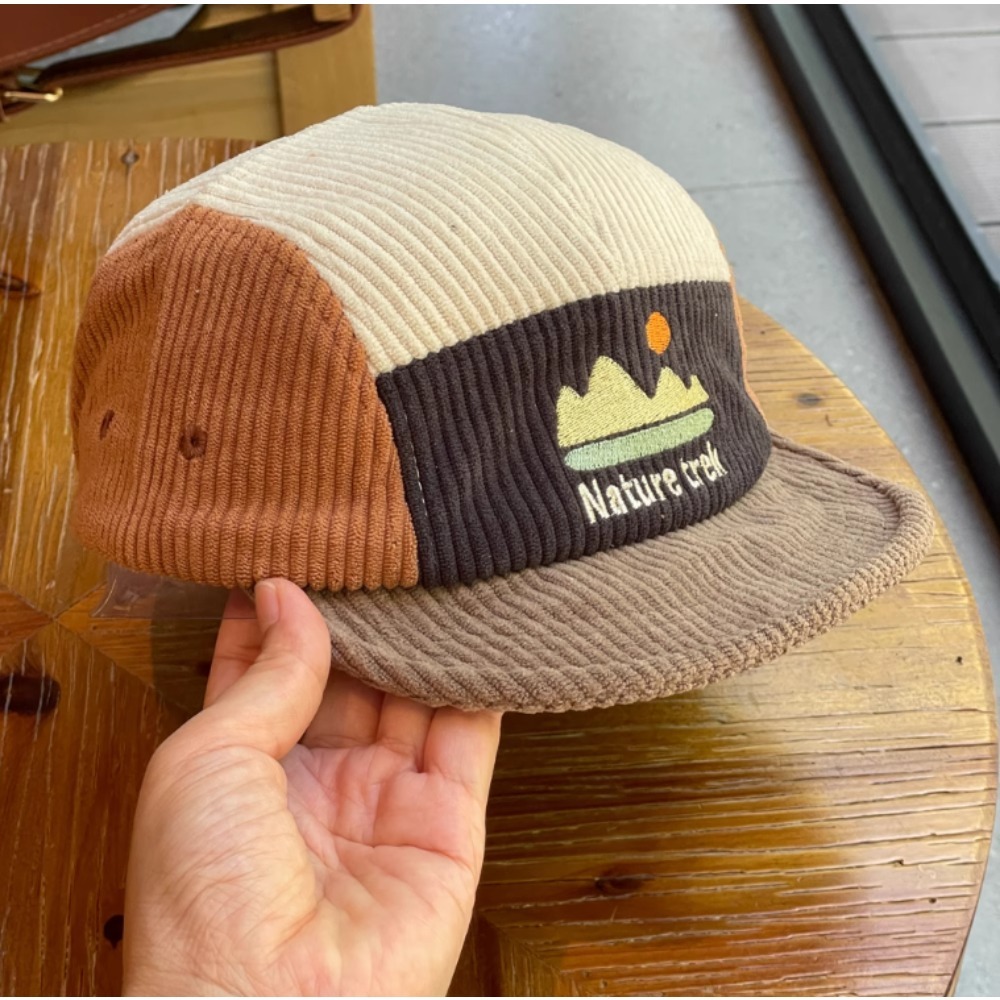 5 Panel Short Brim Cap for Men - Corduroy Cap 5 Panel ulasan dan harga