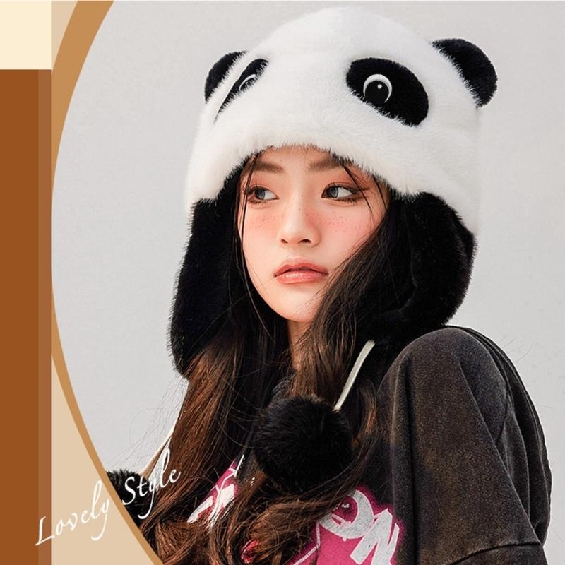 Panda Ear Hat Panda Earflap Ha - Trapper Hat Ear Flap ulasan dan harga