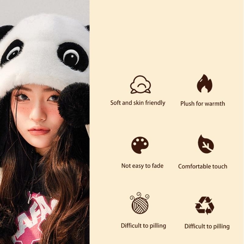 Panda Ear Hat Panda Earflap Ha - Trapper Hat Ear Flap ulasan dan harga