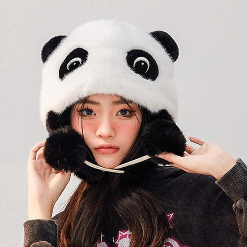 Panda Ear Hat Panda Earflap Ha - Trapper Hat Ear Flap ulasan dan harga