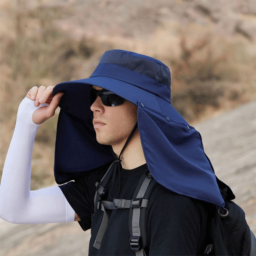 Simple Cloth Men Sun Hat Neck  - Visor Sun Hat ulasan dan harga