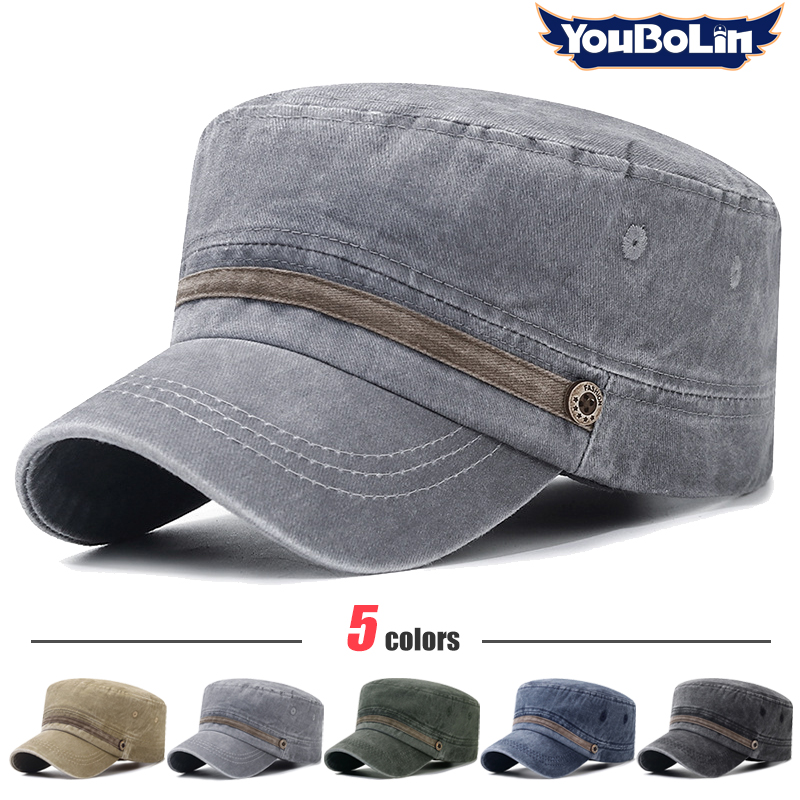 Washed hat, old cotton flat ha - Dad Hat Cotton ulasan dan harga