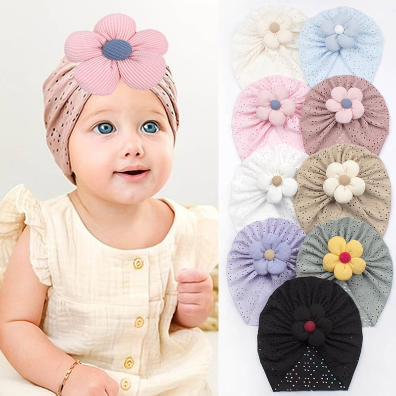 3D Flower Baby Turban Cap Summ - Dad Hat Cotton ulasan dan harga
