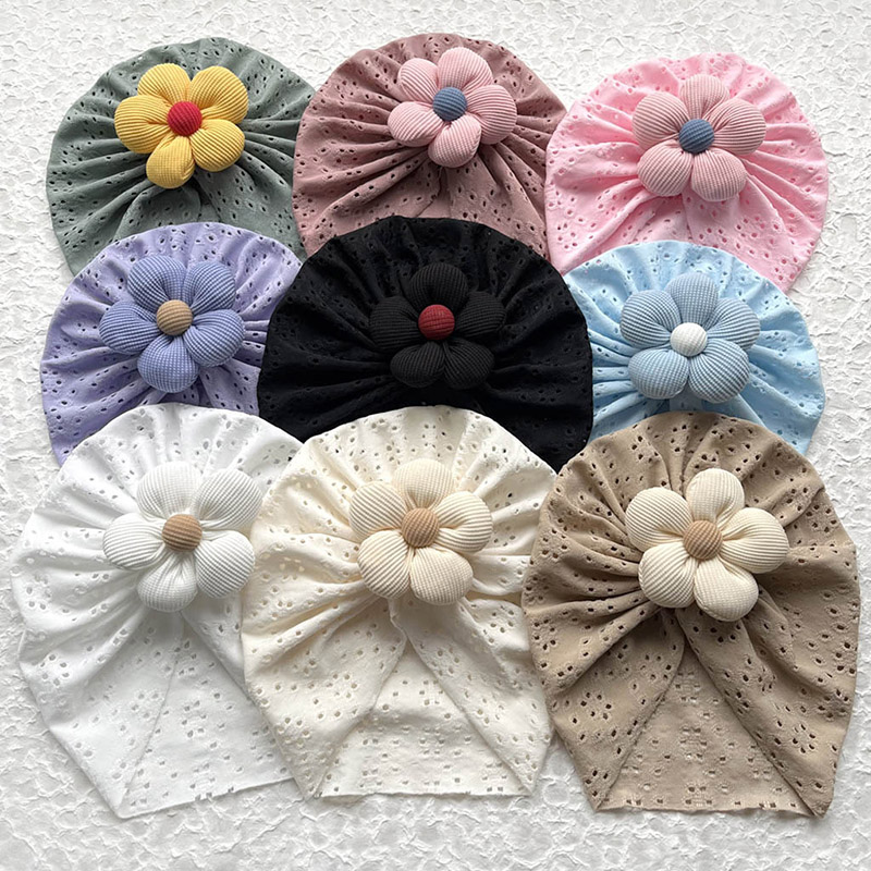 3D Flower Baby Turban Cap Summ - Dad Hat Cotton ulasan dan harga
