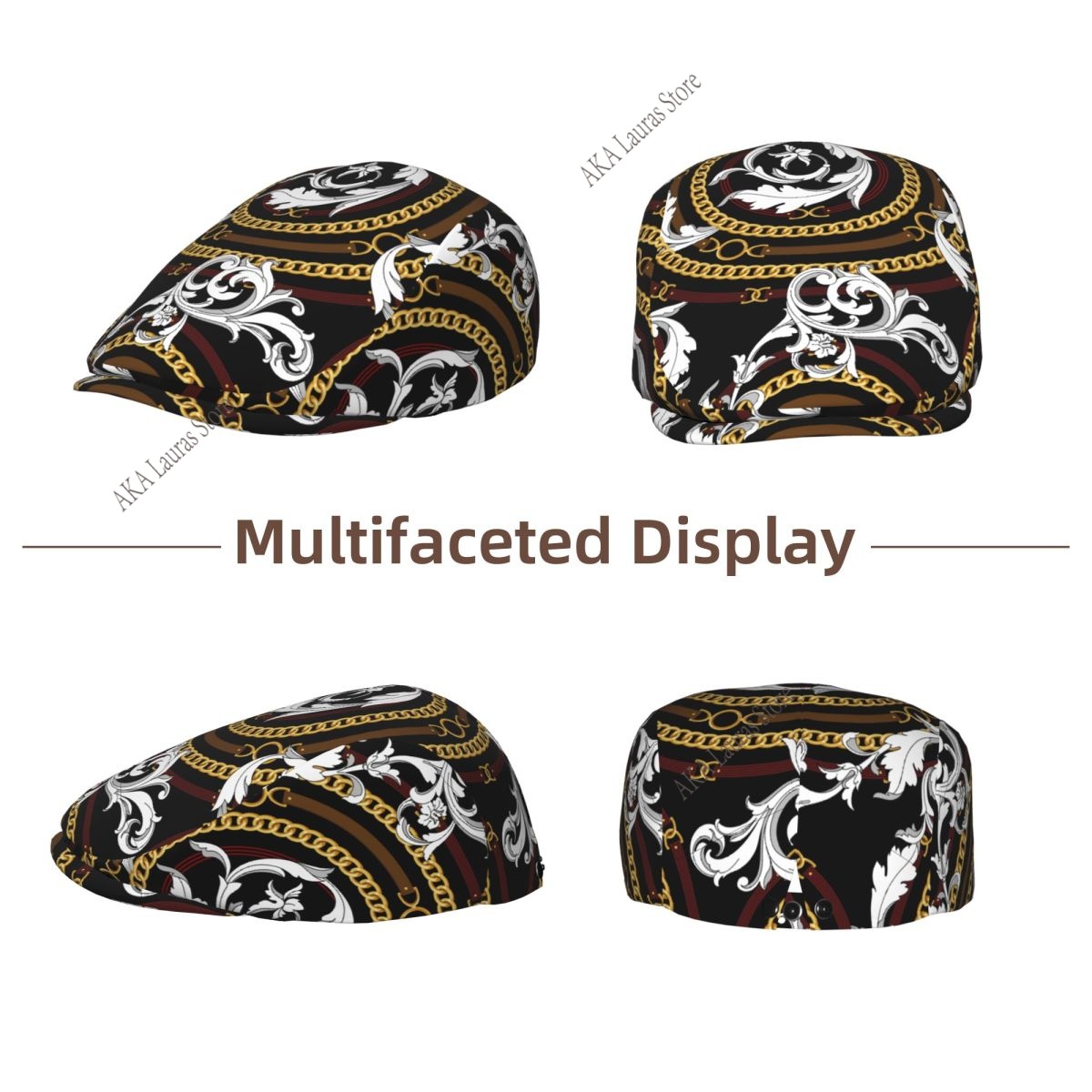 Newsboy Cap Gold Baroque Vinta - Newsboy Cap Ivy ulasan dan harga