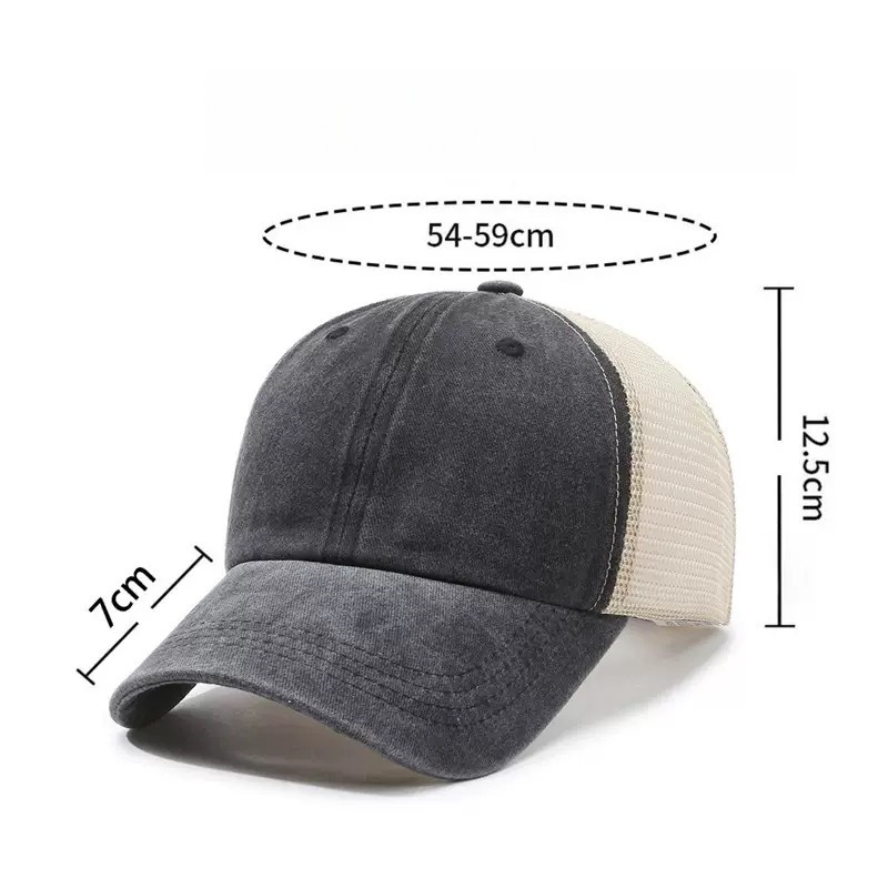 Custom Logo Washed Mesh Cap Br - Visor Sun Hat ulasan dan harga