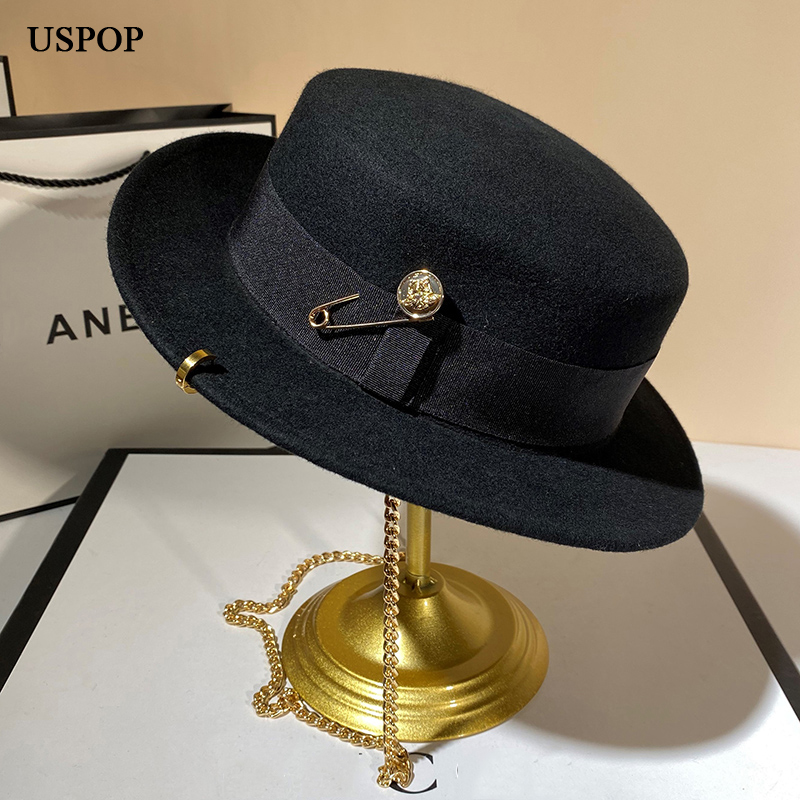 USPOP New Winter Hats Women Bl - Fedora Hat Wool ulasan dan harga
