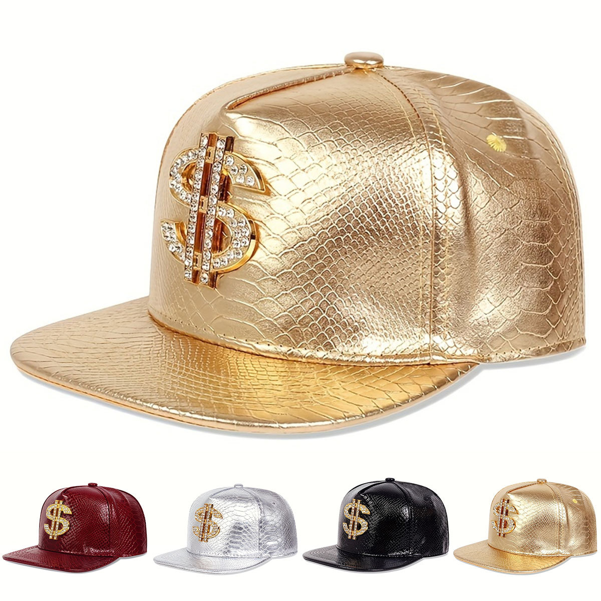Leather Metallic Dollar Sign B - Baseball Cap Structured ulasan dan harga