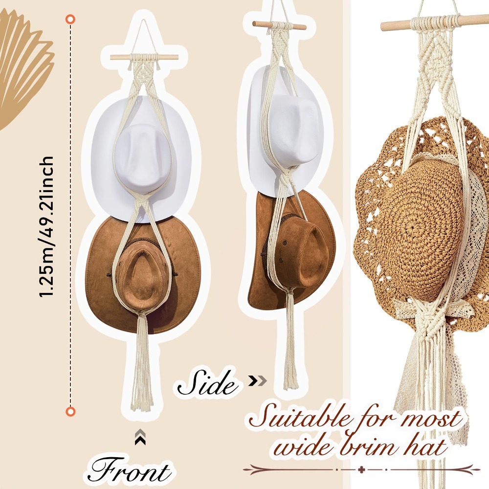 Bohemian Macrame Hat Hanger Ha - Sun Hat Wide Brim ulasan dan harga
