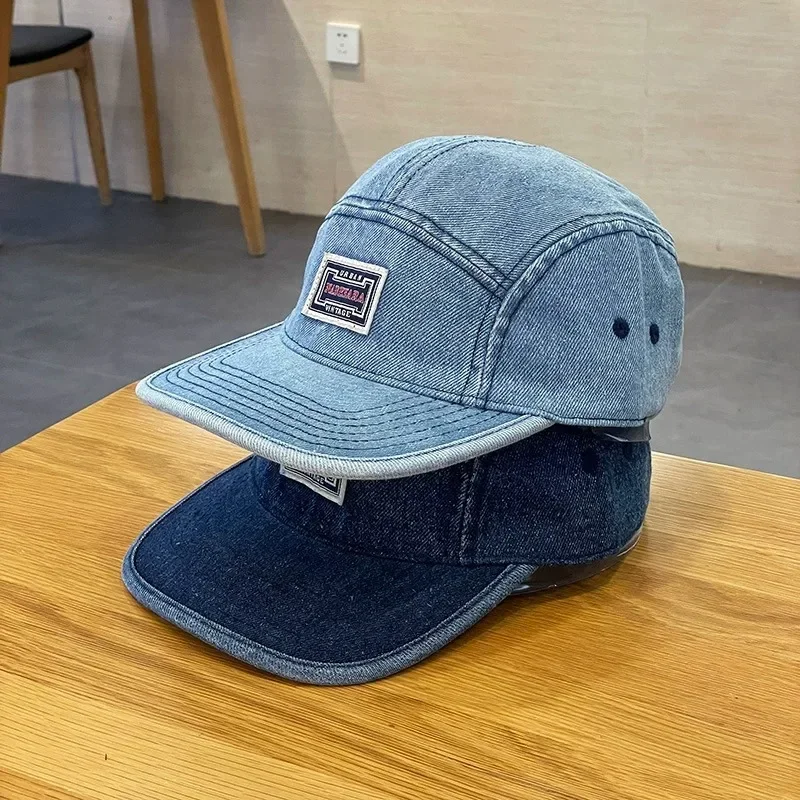 Vintage Flat Brim Denim Baseba - Corduroy Cap 5 Panel ulasan dan harga