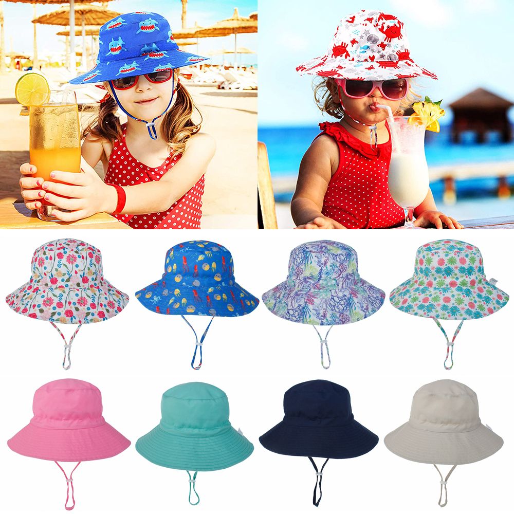 Summer Boys Girls Neck Ear Cov - Sun Hat Wide Brim ulasan dan harga