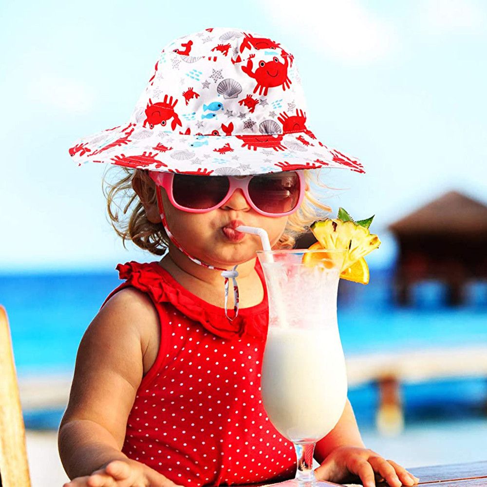 Summer Boys Girls Neck Ear Cov - Sun Hat Wide Brim ulasan dan harga