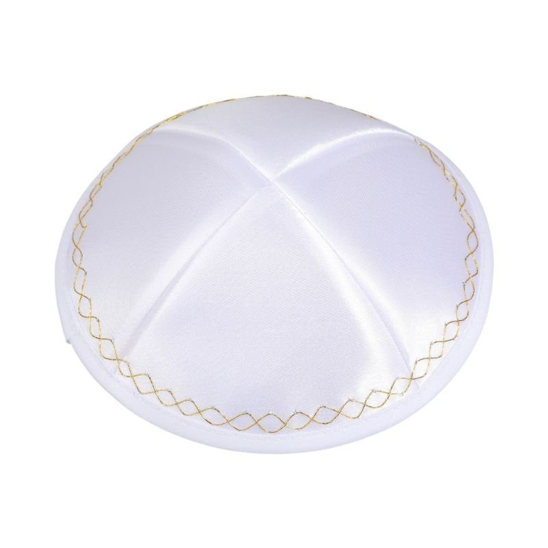 White Satin Jewish Kippah with - Skull Cap Helmet Liner ulasan dan harga