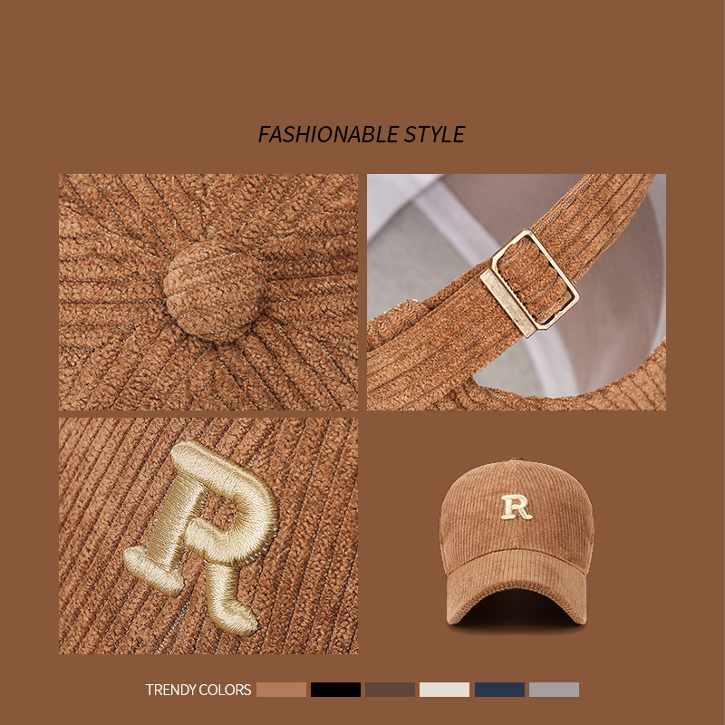 Corduroy Baseball Cap with 3D  - Baseball Cap Structured ulasan dan harga