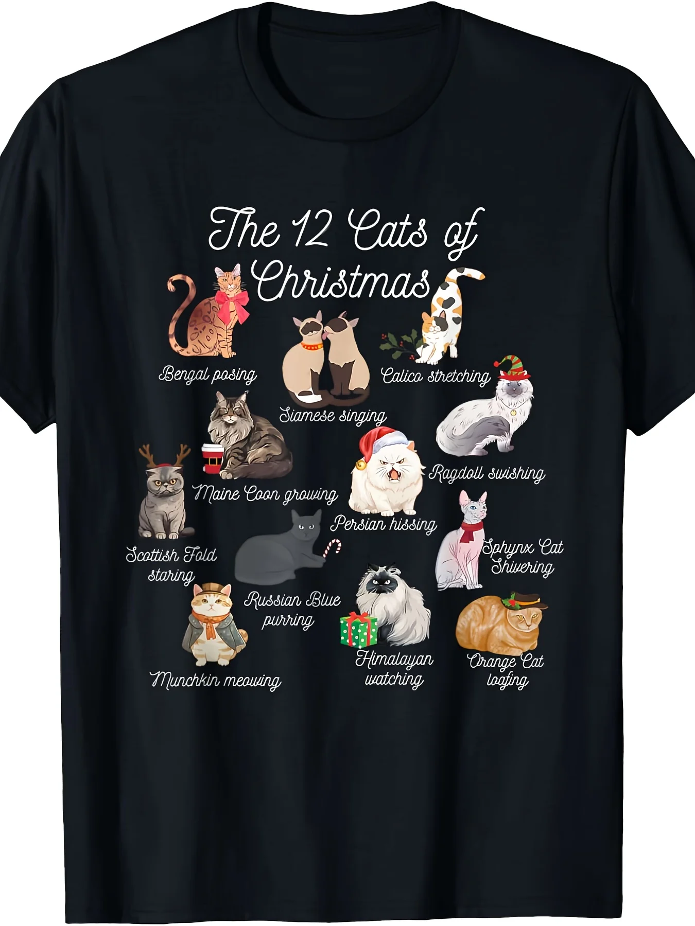 The 12 Cats of Christmas T-Shi - Dad Hat Cotton ulasan dan harga