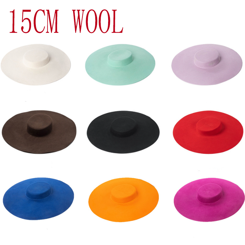 15cm WOOL wheat wide brim wool - Fedora Hat Wool ulasan dan harga