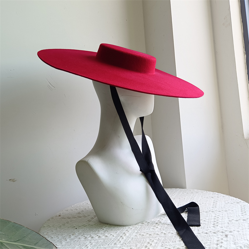 15cm WOOL wheat wide brim wool - Fedora Hat Wool ulasan dan harga