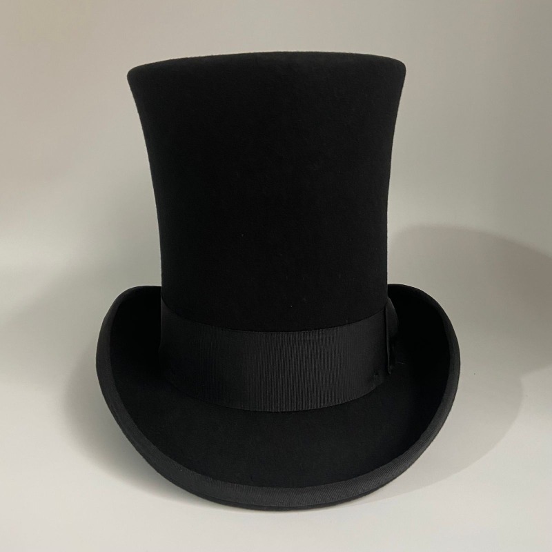 Black Wool Felt Top Hat Men's  - Fedora Hat Wool ulasan dan harga
