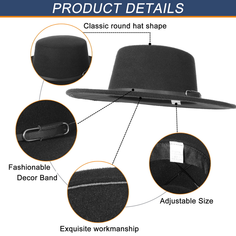 Elegant Wide Brim Fedora Hat f - Fedora Hat Wool ulasan dan harga