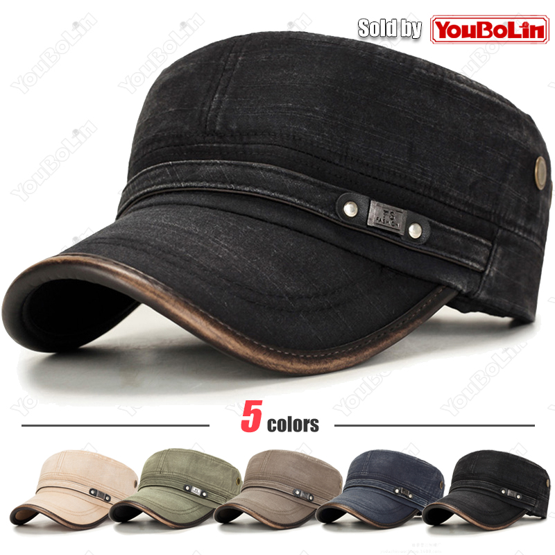 Leather Brim Washed Distressed - Dad Hat Cotton ulasan dan harga