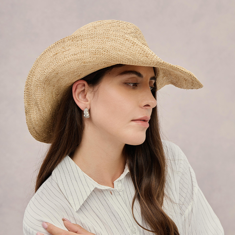 Premium Raffia Straw Hat Luxur - Cowboy Hat Straw ulasan dan harga
